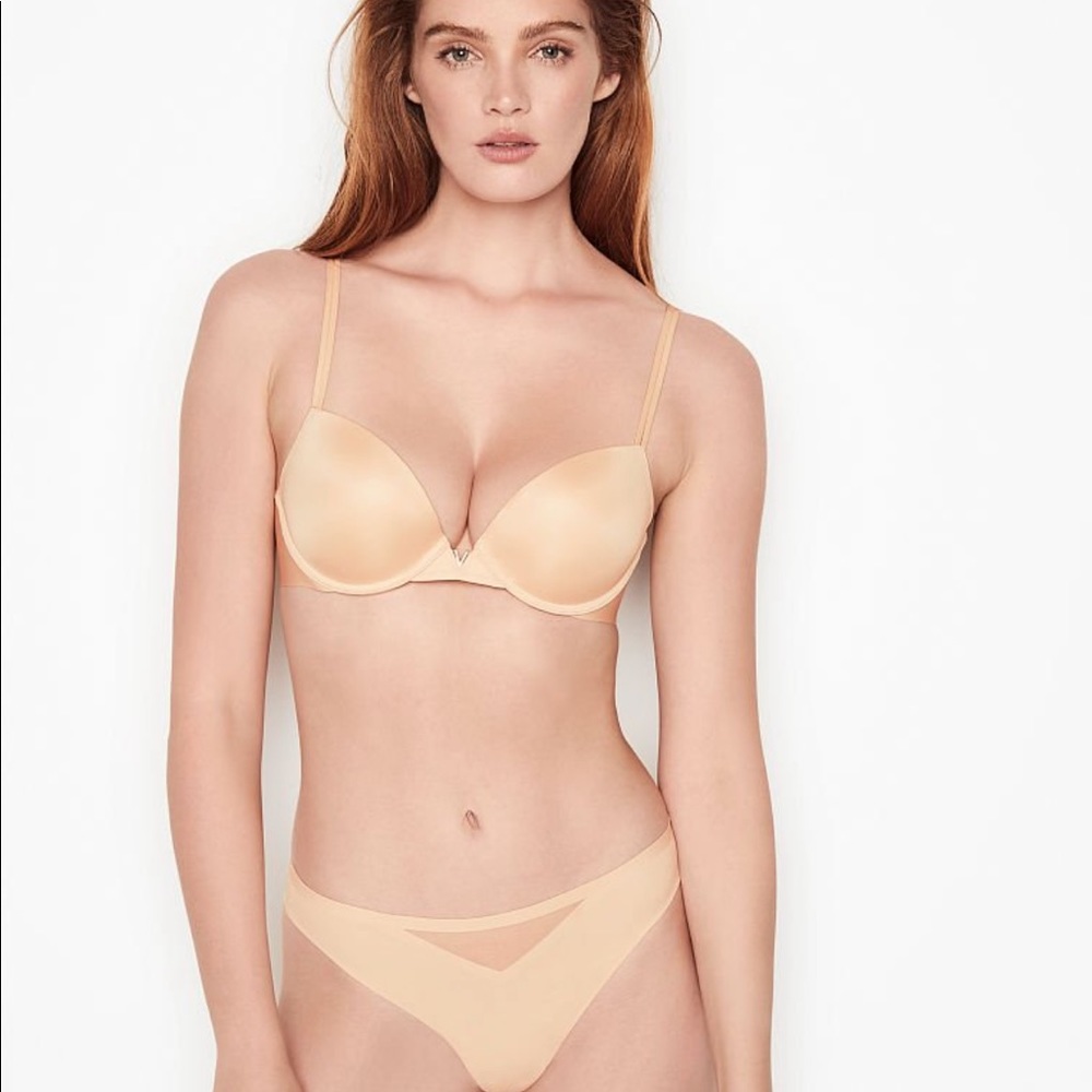 Victoria’s Secret Sexy Illusions Push Up Bra Champagne Women’s Size 36DD